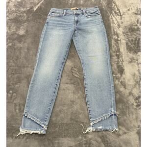 7 For All Mankind Jeans Womens Sz.29 Blue Luxe Vintage The Ankle Skinny Raw Hem